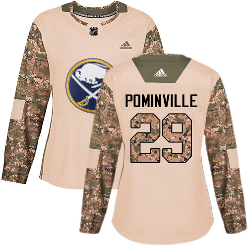 Adidas Sabres #29 Jason Pominville Camo Authentic Veterans Day Women's Stitched NHL Jersey - Click Image to Close
